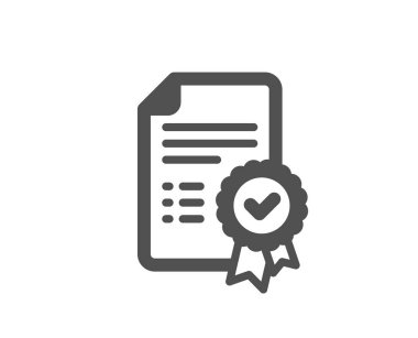 Sertifika simge. Belge işareti doğrulandı. Kabul edilen veya teyit sembolü. Kalite tasarım öğesi. Klasik stil ikonu. Vektör