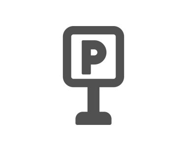 Park simgesi. Otopark işareti. Ulaşım yer sembolü. Kalite tasarım öğesi. Klasik stil ikonu. Vektör