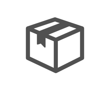 Nakliye kutusu simgesi. Lojistik teslim oturum. Sembol izleme parsel. Kalite tasarım öğesi. Klasik stil ikonu. Vektör