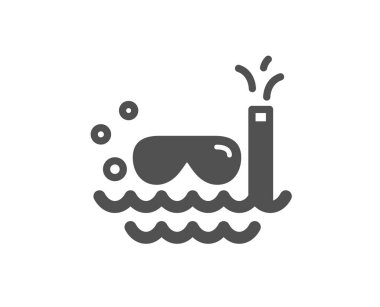 Seyahat tüplü dalış simgesi. Yolculuk yüzme işareti. Tatil sembolü. Kalite tasarım öğesi. Klasik stil ikonu. Vektör