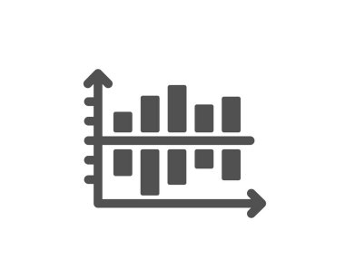 Diyagram grafik simgesini. Sütun grafik işareti. Pazar analytics sembolü. Kalite tasarım öğesi. Klasik stil ikonu. Vektör
