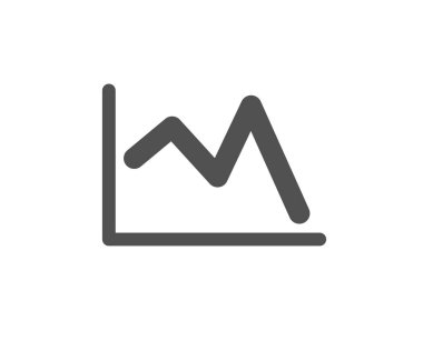 Çizgi grafik simgesini. Mali grafik işareti. Menkul Kıymetler Borsası sembolü. Kalite tasarım öğesi. Klasik stil ikonu. Vektör