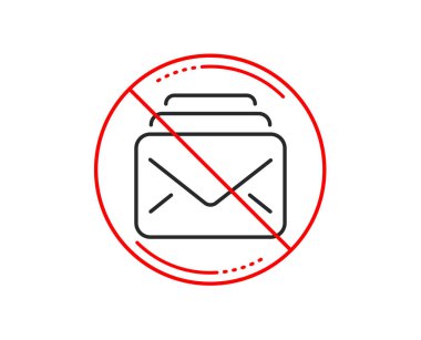 Hayır veya Dur işareti. Adres satırı simgesi. Yeni iletileri yazışma işareti. E-posta simgesi. Uyarı yasağı dur sembolü yasaktır. Yok simgesi tasarım. Vektör