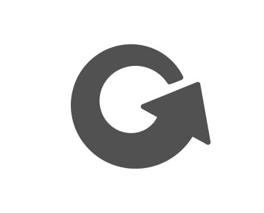 Yeniden yükle ok simgesi. Güncelleştirme ok ucu sembolü. Gezinti işaretçi işaret. Kalite tasarım öğesi. Klasik stil ikonu. Vektör