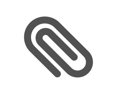 Simge ekleyin. Eki ataş işareti. Ofis Kırtasiye nesne sembol. Kalite tasarım öğesi. Klasik stil ikonu. Vektör