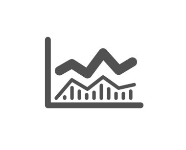 Çizgi grafik simgesini. Finansal büyüme grafik işareti. Menkul Kıymetler Borsası sembolü. Kalite tasarım öğesi. Klasik stil ikonu. Vektör