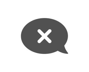 İleti simgesi reddetmek. Reddetme veya sohbet işareti kaldırın. Kalite tasarım öğesi. Klasik stil ikonu. Vektör