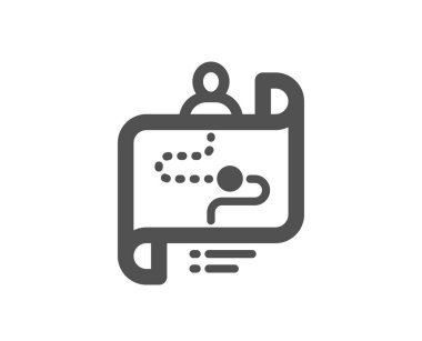 Yolculuk yol harita simgesi. Proje işlem işareti. Kalite tasarım öğesi. Klasik stil ikonu. Vektör