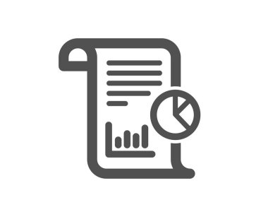 Rapor simgesi. İş yönetimi işareti. Şirket İstatistikleri sembolü. Kalite tasarım öğesi. Klasik stil ikonu. Vektör