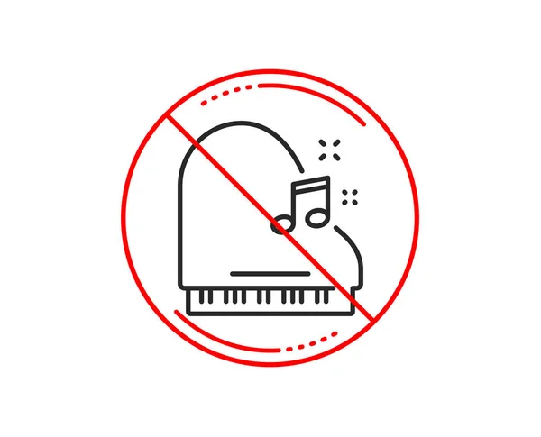 Hayır Veya Dur Işareti Piyano Satırı Simgesi Müzik Aleti Işareti — Stok Vektör