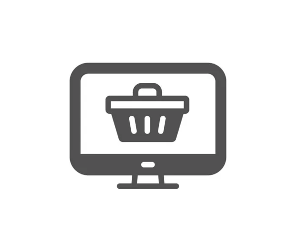 Online Shopping Cart Ikona Monitorować Znak Supersam Symbol Koszyka Element — Wektor stockowy