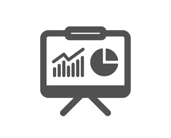 Prezentacja Płyty Ikona Raport Wykresu Lub Znak Wzrostu Sprzedaży Analizy — Wektor stockowy
