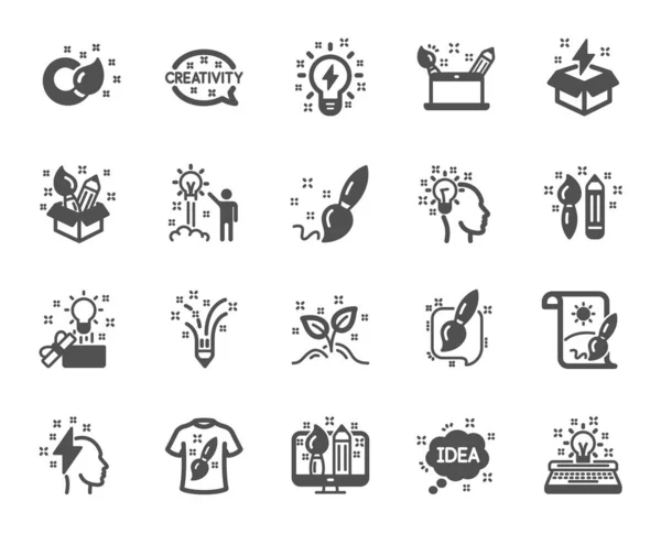 Kreativität Und Symbole Lineare Symbole Aus Design Idee Und Inspiration — Stockvektor