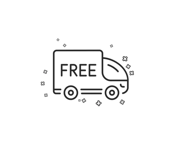 Free Delivery Line Icon Shopping Truck Sign Clearance Symbol Geometric — Stock Vector
