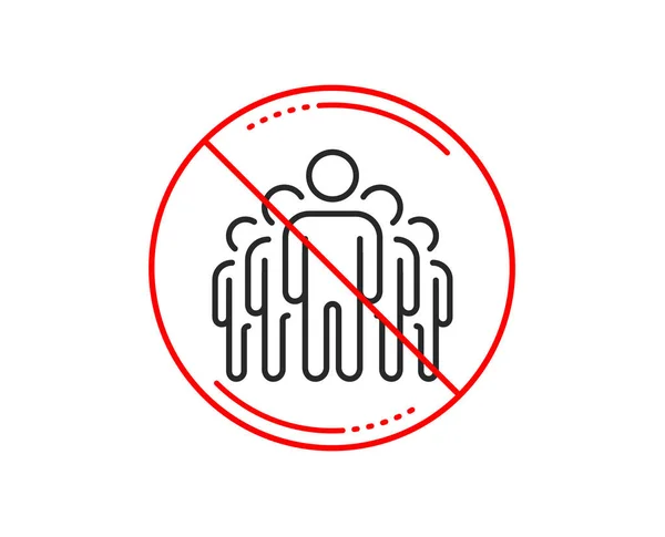 Stop Sign Group Line Icon Business Management Sign Teamwork Symbol — Stock Vector