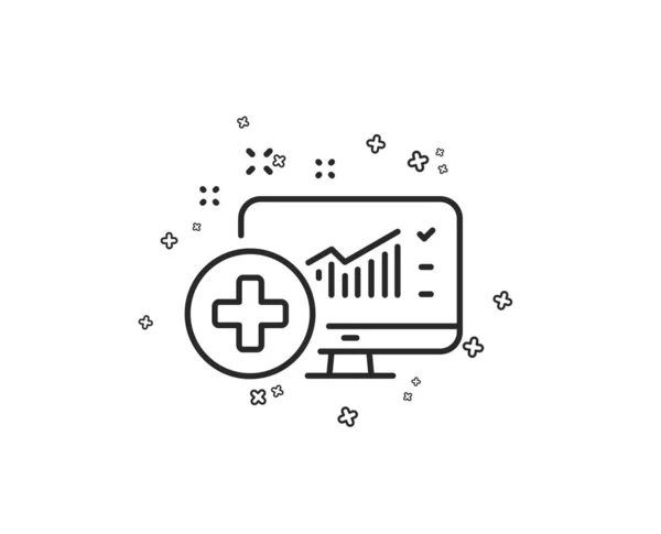 Tıbbi Analytics Satırı Simgesi Hastane Istatistikleri Oturum Açın Geometrik Şekiller — Stok Vektör