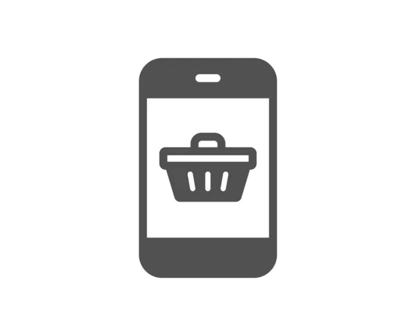 Кнопка Mobile Shopping Cart Знак Онлайн Покупки Символ Супермаркета Элемент — стоковый вектор
