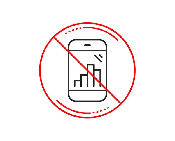 Kein Stoppschild Grafik Telefonie Symbol Spaltendiagramm Wachstumsdiagramm Symbol Vorsicht Verbotenes — Stockvektor