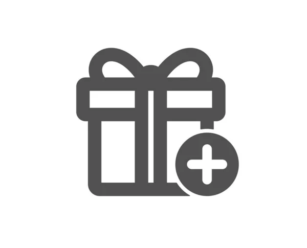 Gift Box Pictogram Toevoegen Heden Verkoop Teken Verjaardag Shopping Symbool — Stockvector
