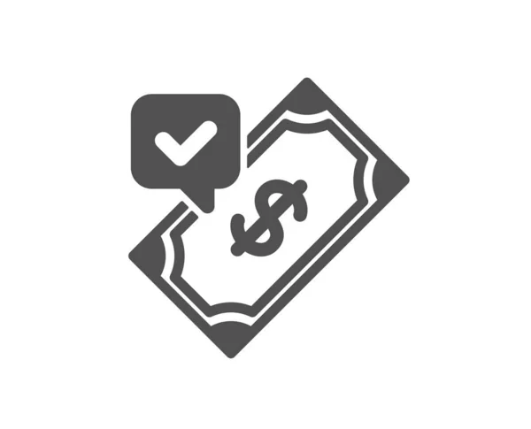 Geaccepteerde Betaling Pictogram Geld Dollarteken Financiën Symbool Kwaliteit Ontwerpelement Klassieke — Stockvector