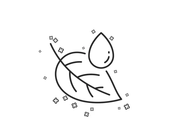 Blatt Mit Wassertropfensymbol Natur Pflanze Tau Zeichen Umweltschutz Symbol Geometrische — Stockvektor
