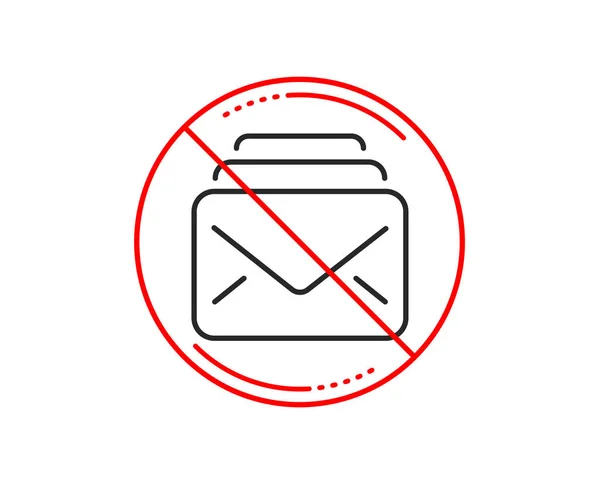 Pas Stop Signe Icône Ligne Courrier Nouveaux Messages Correspondance Signe — Image vectorielle