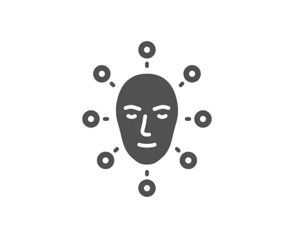 Πρόσωπο Εικονίδιο Βιομετρικών Στοιχείων Σημάδι Αναγνώρισης Προσώπου Κεφαλή Ανίχνευσης Σύμβολο — Διανυσματικό Αρχείο