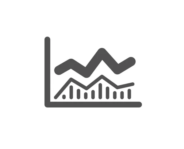Ikonę Wykresu Linii Wzrost Finansowy Wykres Znak Giełdowy Element Projektu — Wektor stockowy