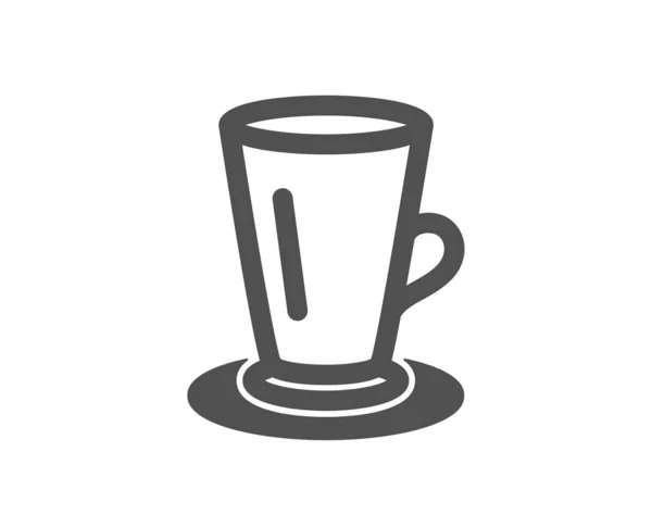 Ícone Xícara Chá Sinal Bebida Fresca Latte Símbolo Café Elemento — Vetor de Stock