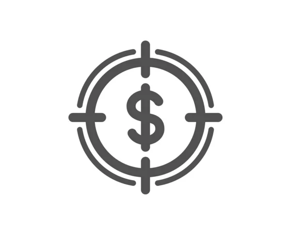 Cible Avec Icône Dollar Symbole Espèces Argent Signe Élément Conception — Image vectorielle