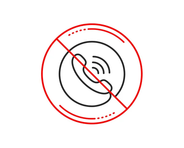 Hayır Veya Dur Işareti Merkezi Servis Satırı Simgesini Arayın Telefon — Stok Vektör