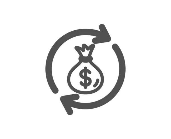 Cash Exchange Icon Dollar Money Bag Symbol Money Transfer Sign — Stock Vector