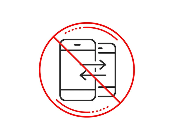 Pas Stop Signe Téléphone Icône Ligne Communication Indicatif Appel Entrant — Image vectorielle