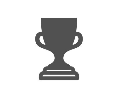 Ödülü Kupası simgesi. Kazanan Kupa sembolü. Spor başarı işareti. Kalite tasarım öğesi. Klasik stil ikonu. Vektör