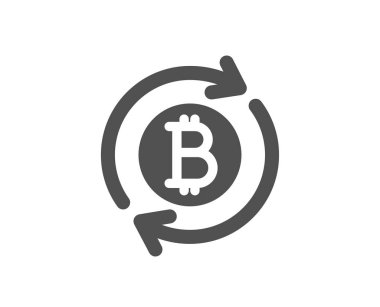Bitcoin simgesi. Cryptocurrency para işareti yenileyin. Kripto para sembol. Kalite tasarım öğesi. Klasik stil ikonu. Vektör