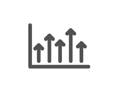 Büyüme grafik simgesini. Mali grafik işareti. Üst ok sembolü. İş yatırım. Kalite tasarım öğesi. Klasik stil ikonu. Vektör
