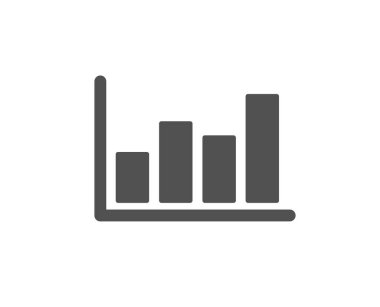 Çubuk grafik sütun grafik simgesini. Mali grafik işareti. Menkul Kıymetler Borsası sembolü. İş yatırım. Kalite tasarım öğesi. Klasik stil ikonu. Vektör