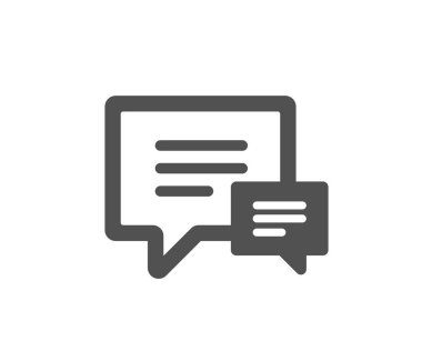 Sohbet simgesi. Konuşma balonu işareti. Simge iletişim veya yorum. Kalite tasarım öğesi. Klasik stil ikonu. Vektör