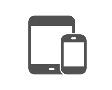 Hareket eden aygıt simgesi. Smartphone ve Tablet Pc işaretler. Dokunmatik ekran gadget sembolleri. Kalite tasarım öğesi. Klasik stil ikonu. Vektör