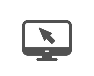 Bilgisayar or monitör simgesini tıklatın. Fare imleç işareti. Kişisel bilgisayar simgesi. Kalite tasarım öğesi. Klasik stil ikonu. Vektör