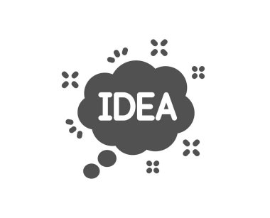 Fikir konuşma balonu simgesinin. Grafik sanatı işareti. İlham sembolü. Kalite tasarım öğesi. Klasik stil ikonu. Vektör