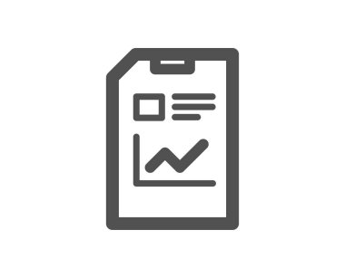 Rapor Belge simgesi. Analizi ve istatistik dosya işareti. Kağıt sayfası kavramı sembol. Kalite tasarım öğesi. Klasik stil ikonu. Vektör