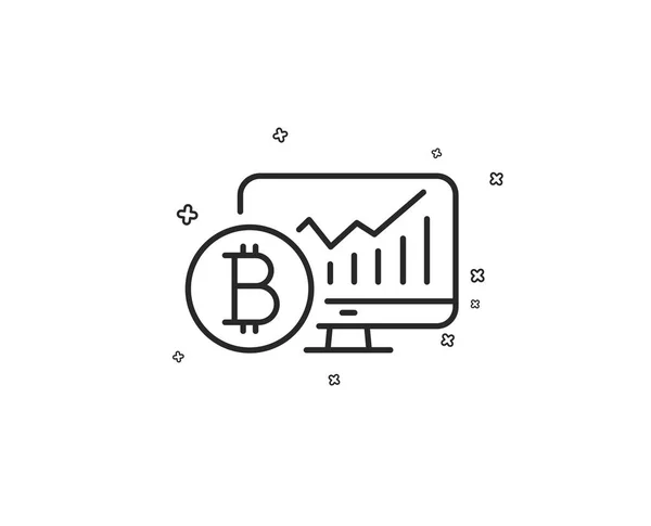Bitcoin Graphenzeilen Symbol Kryptowährungsanalysen Unterzeichnen Kryptogeld Statistik Symbol Geometrische Formen — Stockvektor