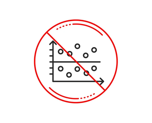 Nej Eller Stoppskylt Dot Tomt Graph Rad Ikon Presentation Diagram — Stock vektor