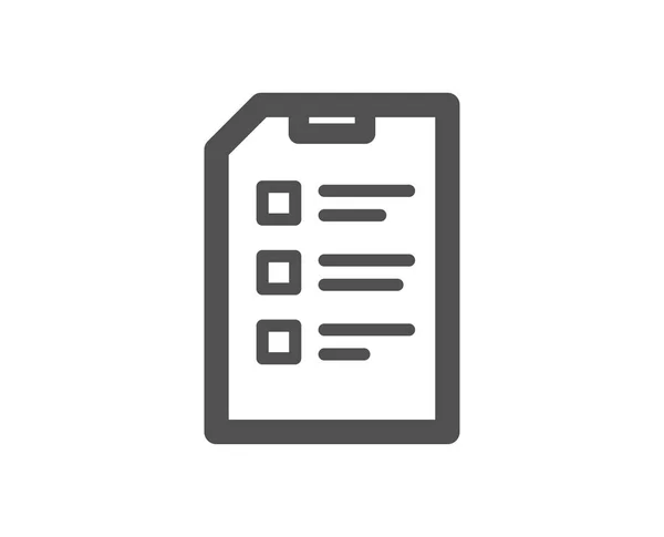 Lista Verificación Icono Documento Ficha Informativa Signatura Del Concepto Página — Vector de stock