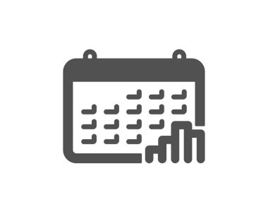 Takvim grafik simgesi. Sütun grafik işareti. Büyüme diyagram simgesi. Kalite tasarım öğesi. Klasik stil ikonu. Vektör