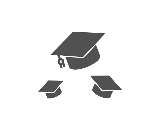毕业帽图标 教育标志 学生帽子符号 质量设计元素 经典样式图标 — 图库矢量图片