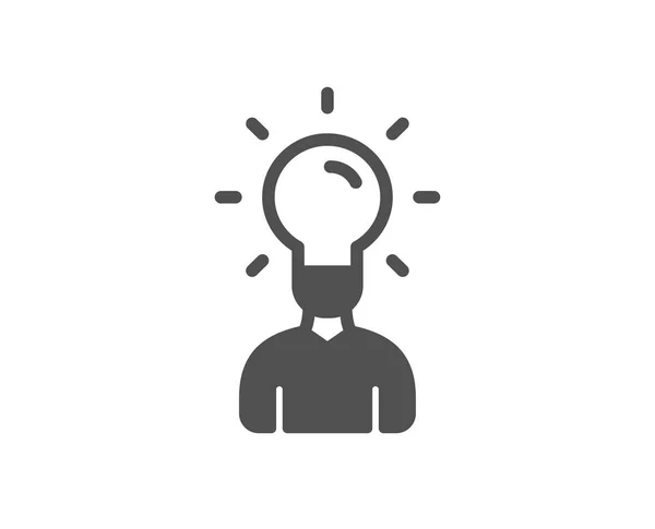 Menselijke Silhouet Met Idee Lamp Pictogram Business Education Concept Teken — Stockvector