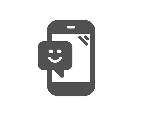 Glimlach Telefoonpictogram Positieve Feedback Rating Teken Klanttevredenheid Symbool Kwaliteit Ontwerpelement — Stockvector