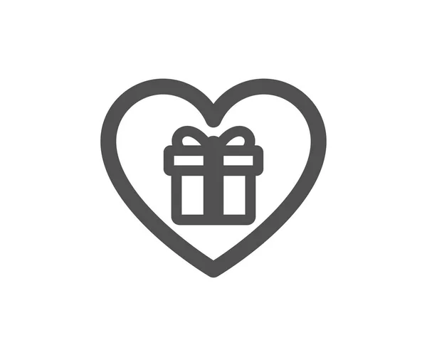 愛ギフト ボックス アイコンです 現在または売却の記号 誕生日ショッピングのシンボル ギフト用包装紙のパッケージです 品質デザイン要素 クラシックなスタイルのアイコン ベクトル — ストックベクタ